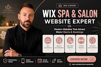 design wix spa website, beauty salon, wellness, fitness, cosmetic clinic website