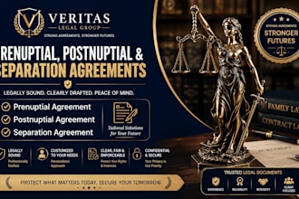 give prenuptial and postnuptial agreement, separation agreement legal contract