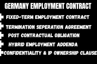 draft german employment contracts and termination agreement to your business