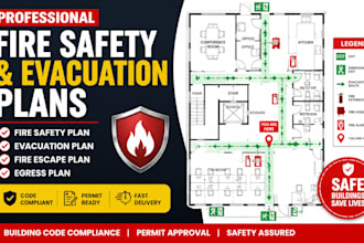 create fire safety, evacuation, escape and egress plans for fire code compliance