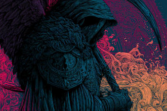 draw dark art illustration with engraving style