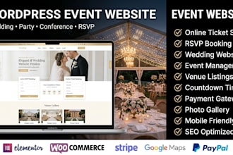 design wordpress event website, wedding wordpress web, event management website