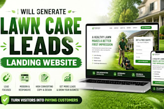 generate lawn care leads landing and scraping website