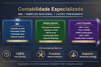 farei servicos contabeis para mei lucro prezumido e simples nacional