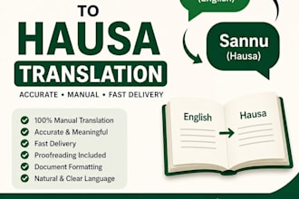 translate english to hausa or hausa to english manually