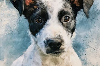 do watercolor pet portrait, dog portrait cat