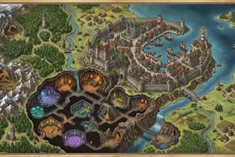 design vector city maps, dungeon maps, dnd map and fantasy rpg map illustrations