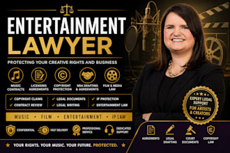 be your US entertainment lawyer for copyright,film, music law,music registration