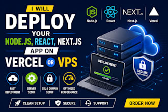 deploy your nodejs react nextjs app on vercel or vps