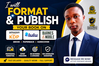 format and publish your book on amazon kdp lulu and barnes and nobles