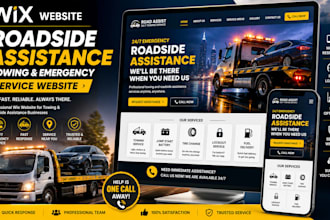 design wix roadside assistance towing emergency service website