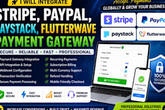 integrate stripe paypal paystack flutterwave payment gateway
