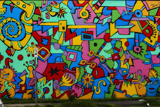 design custom 3d mural art, graffiti wall art, doodle wall mural and wallpaper
