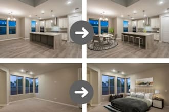 realistic property virtual staging for real estate listings and property market