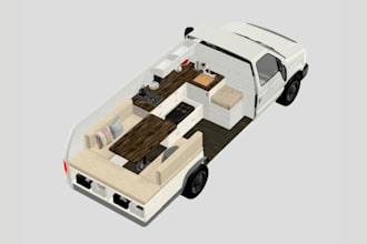 convert 2d to 3d floor plans for motorhomes, vans, campers, rv design