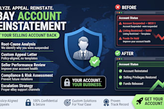 ebay reinstatement, ebay account suspension, restriction reinstatement