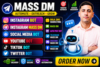 mass dm instagram bot social media bot youtube bot tiktok bot bulk sms marketing