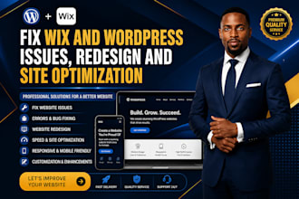 fix wix and wordpress issues, redesign and site optimization