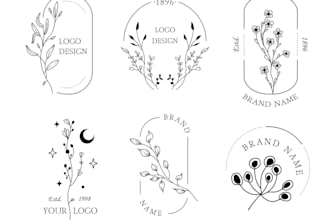 make elegant floral logo design for luxury and feminine brand