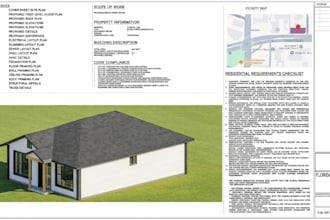 city permit blueprints architect for floor plans, adu, garage, deck, patio, shed