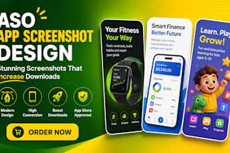 design aso app screenshot and mobile app store graphics