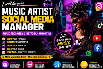 be your music artist social media manager music promoter and instagram marketing