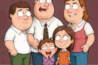 draw your custom family guy style portrait