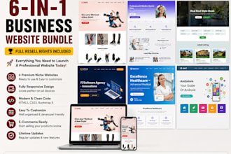 provide 6 premium multi pages business website html templates bundle