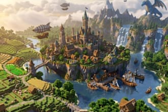 professionally build custom minecraft spawn, lobby, map, terrain map, castle