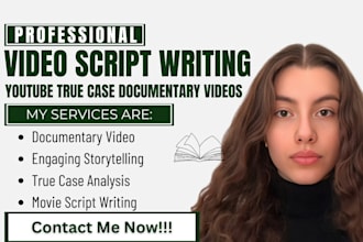write true crime case analysis mystery documentary and youtube video scripts