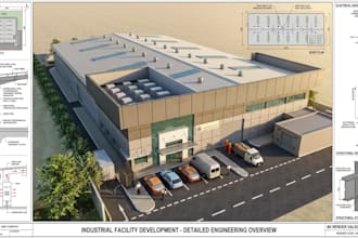 create industrial 3d rendering, warehouse rendering and factory visualization