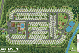 vectorize plot map, master plan, site plan, rv park campground for real estate