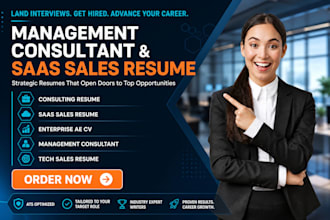 write your management consultant resume or saas sales cv and linked optimization