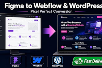 convert figma to webflow or wordpress website with pixel perfect design