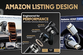 design amazon listing images, amazon infographic and product listing images