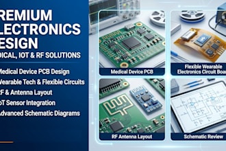 do medical device pcb layout, rf iot wearable pcb and schematic design