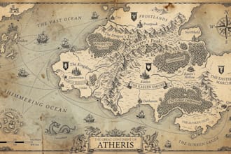 create fantasy dnd maps, battle maps, and inkarnate map illustrations
