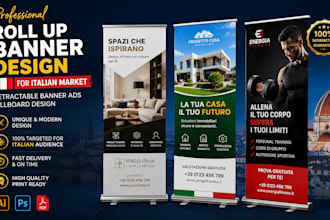 design roll up banner billboard for italian market design retractable banner ads