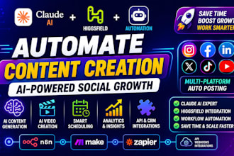 build claude ai,higgsfield and genspark automation workflows