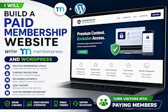 build a paid membership website with memberpress and  wordpress