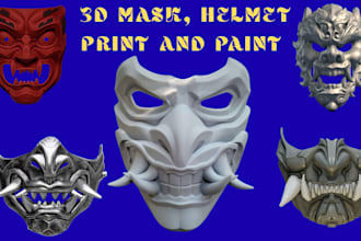 3d print and hand paint custom 3d masks 3d helmets 3d cosplay armor and props