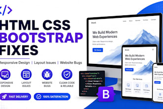 fix HTML CSS bootstrap responsive website issues