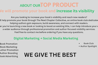 feature your book in our online book club and increase visibility