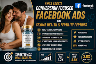 create conversion focused facebook ads for sexual health and fertility peptides