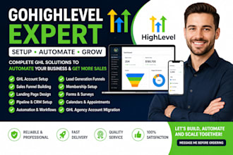 build gohighlevel sales funnel setup website create ghl automations workflows