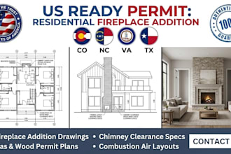 fireplace addition permit drawings work in USA