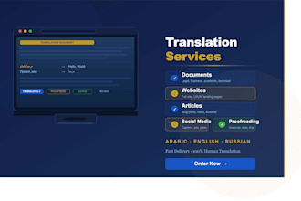 translate and edit texts in arabic english and russian