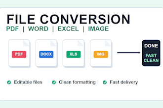 convert PDF, word, excel and image files professionally