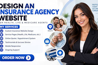 design insurance agency website or landingpage for health life  medicare agents