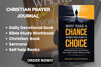 design christian prayer journal, daily devotional, bible study workbook for KDP